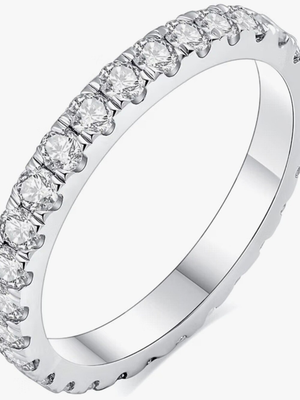 IMOLOVE Moissanite Full Eternity 925 Sterling Silver 1ct Size 8 Ring